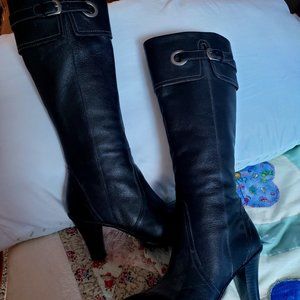 Womens High Heal Leather Boots